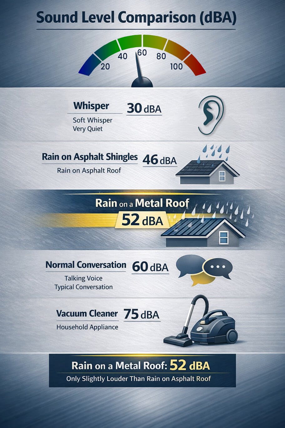 Steel roofing sound diagram